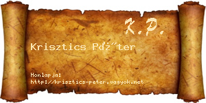 Krisztics Péter névjegykártya