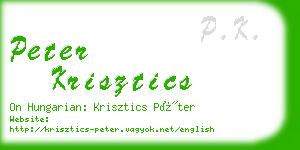 peter krisztics business card